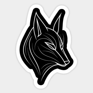 Minimalist Kitsune 1: Modern Interpretation of Japanese Mythical Creature Sticker